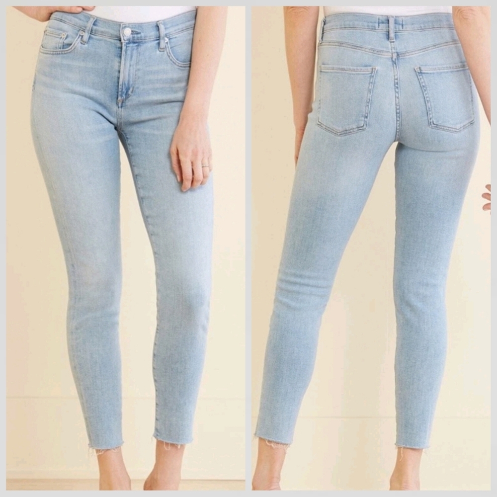 AGOLDE Sophie High Rise Ankle Jeans Denim Light Wash Frayed Hem Sz 27 A018C-1156